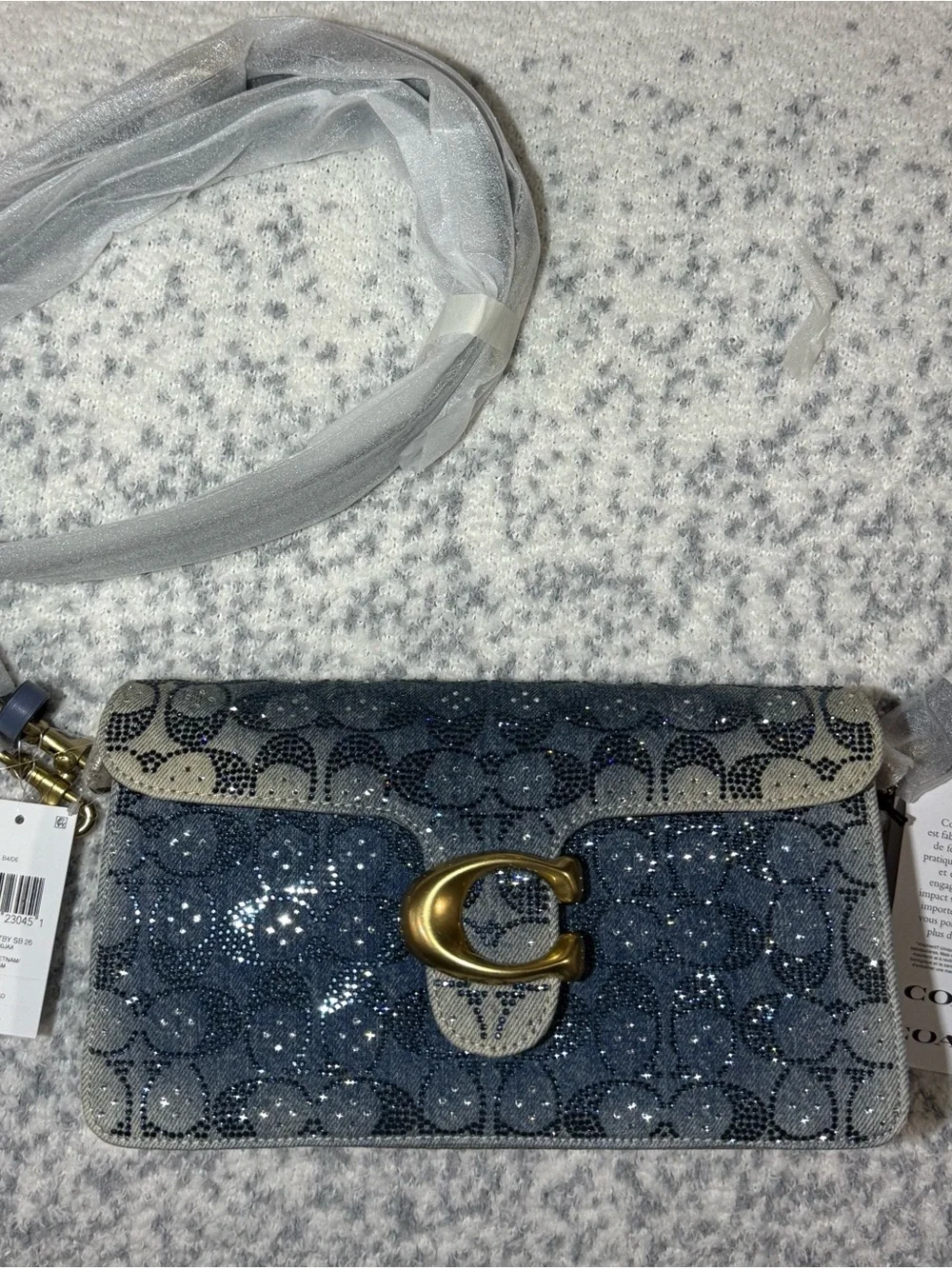 Coach Crystal Signature Denim Tabby 26 Shoulder Bag